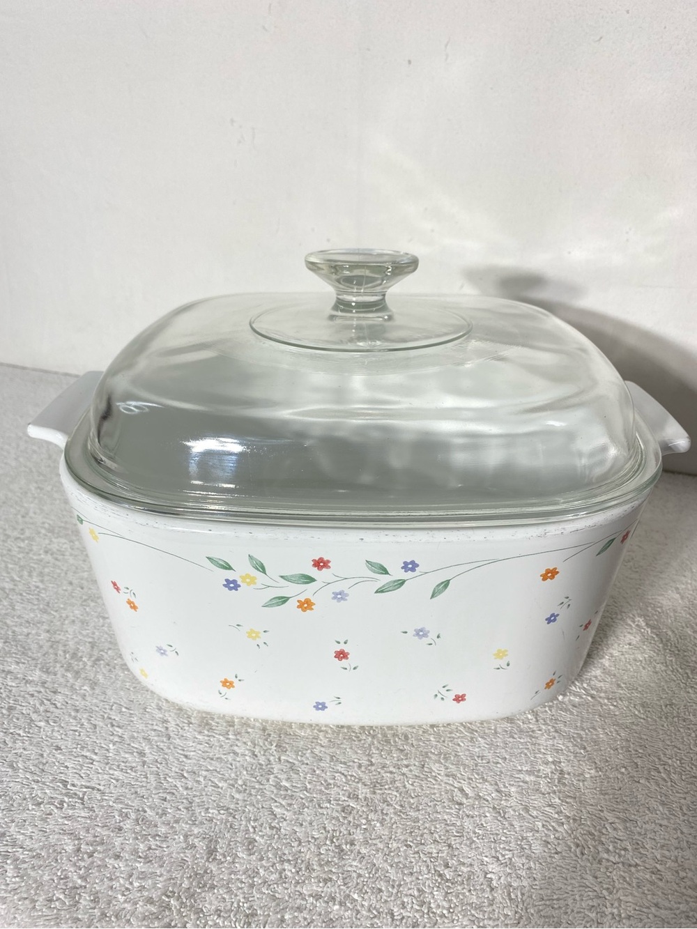 Vintage CorningWare English Meadow 5L Casserole Dish A-5-B with Glass Lid
